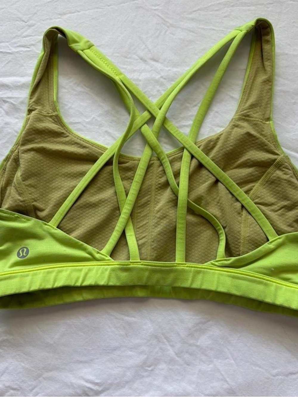 lululemon athletica Lime Green Strappy Back Sports Bra - Picture 2 of 5